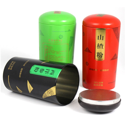西洋參粉鐵罐；圓形山楂粉包裝罐定制