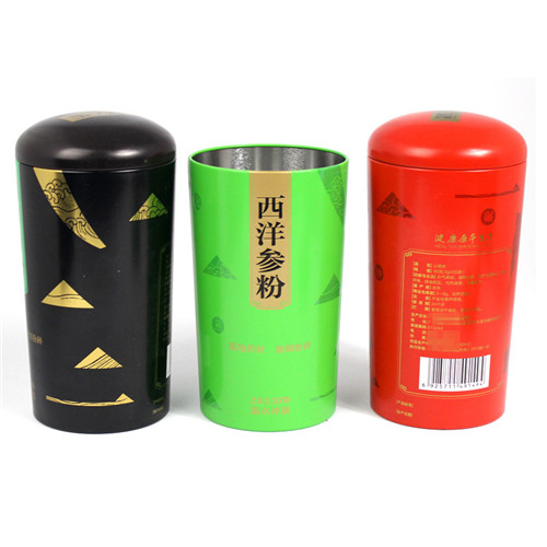 西洋參粉鐵罐；圓形山楂粉包裝罐定制